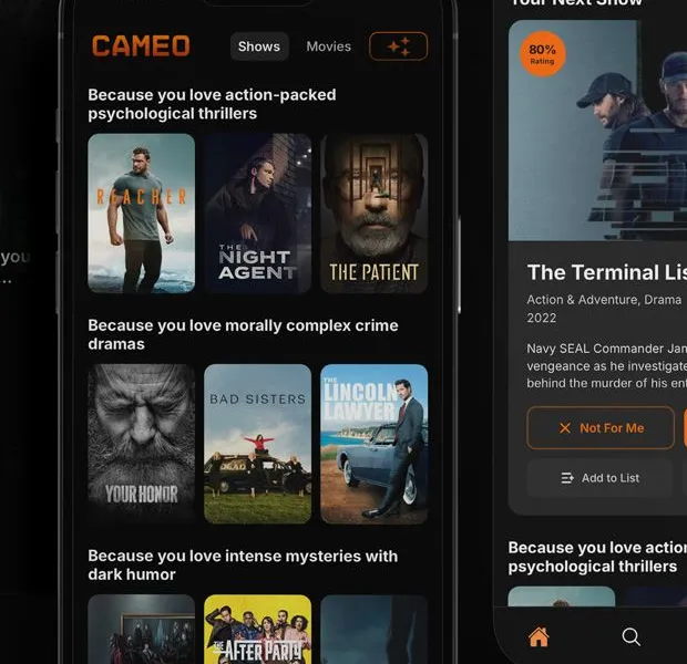 The Cameo mobile app on a phone