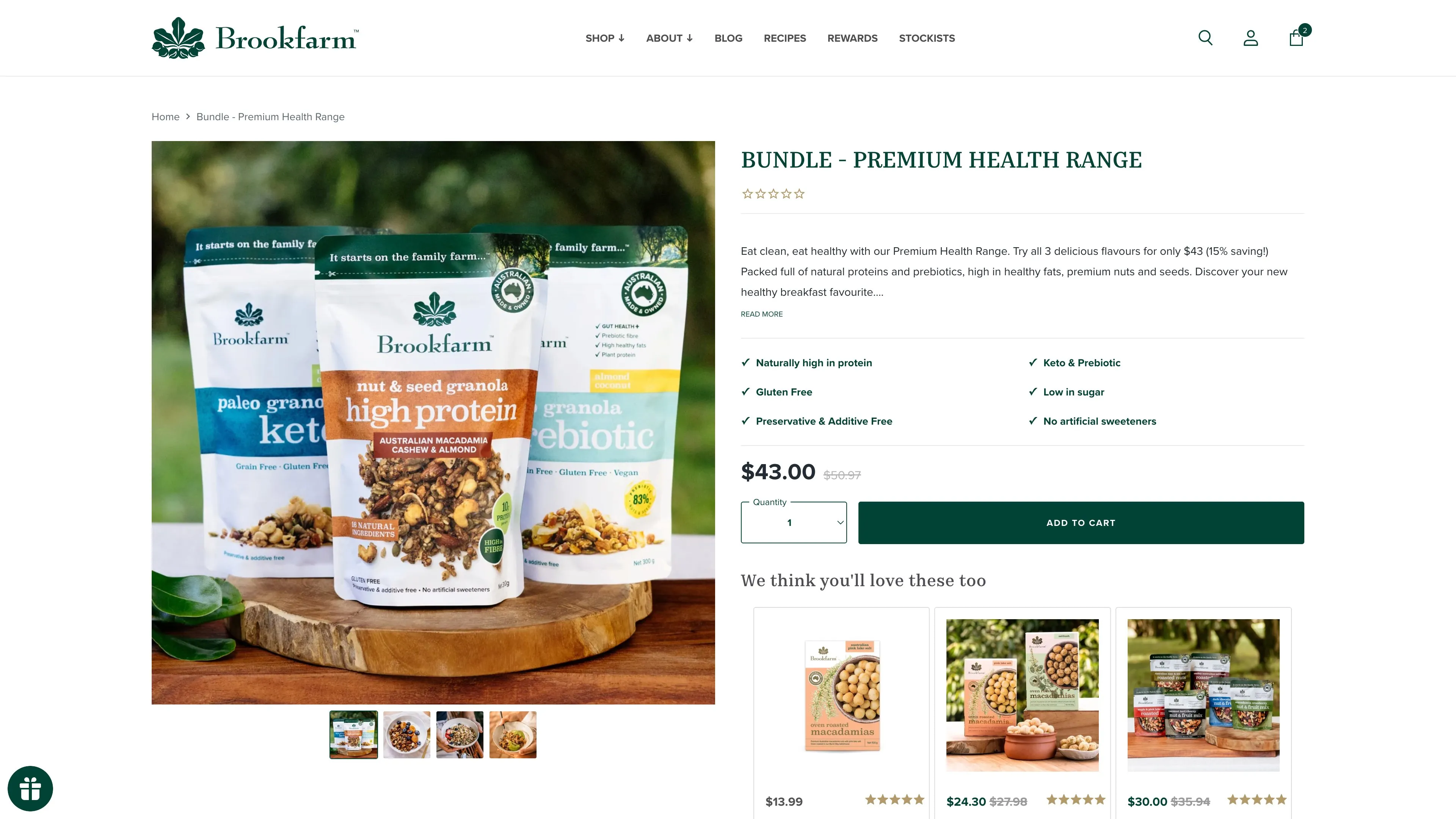 Brookfarm bundle product page