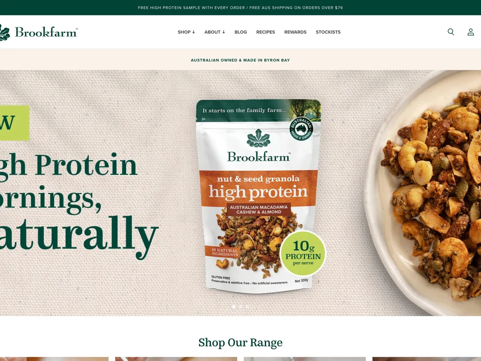 Brookfarm online store home page