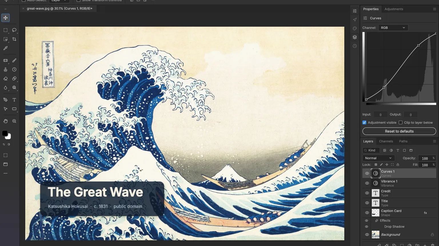 PhotoCraft, the free open source Photoshop alternative, showing layers, adjustment layers and a curves editor