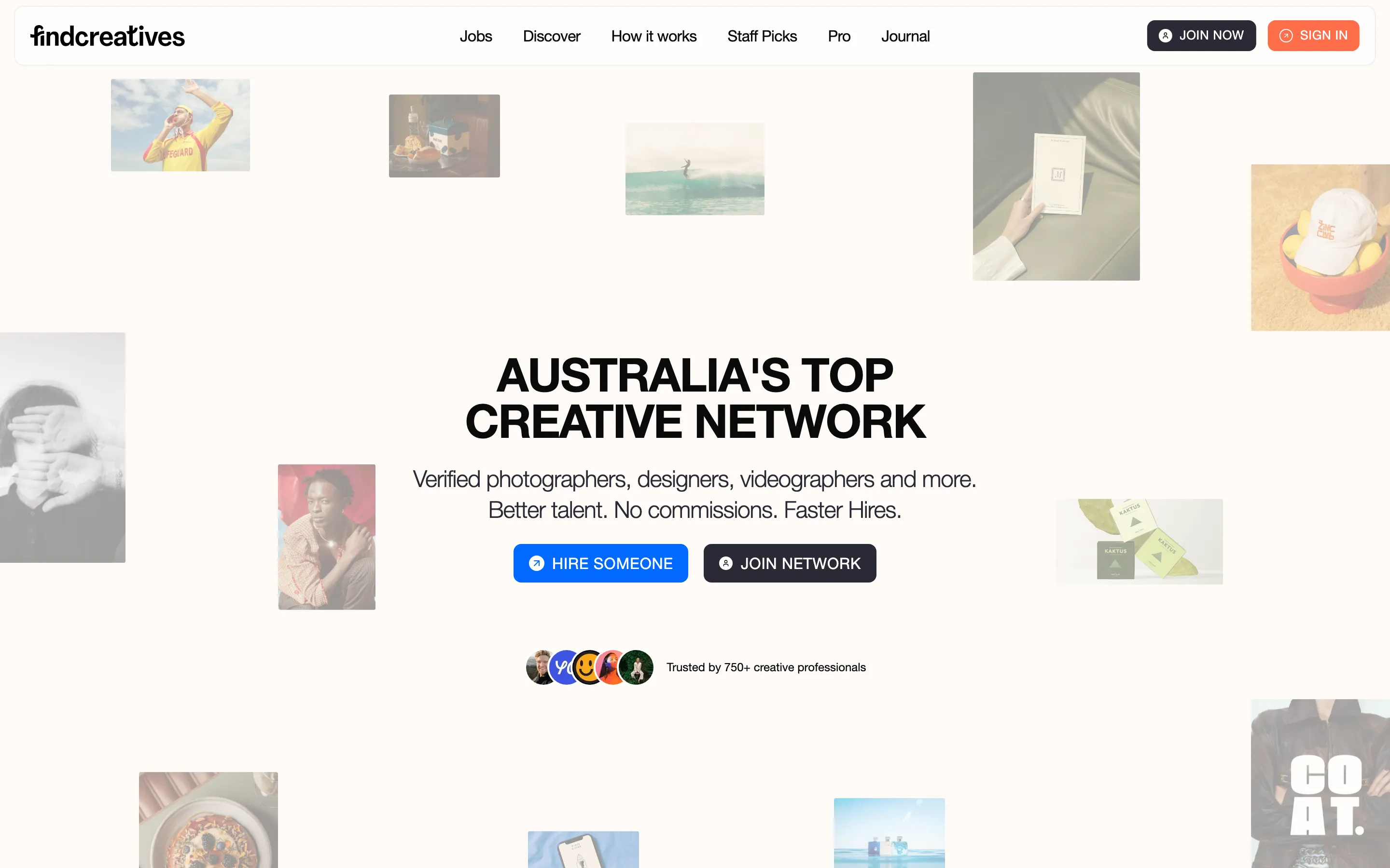 Find Creatives homepage