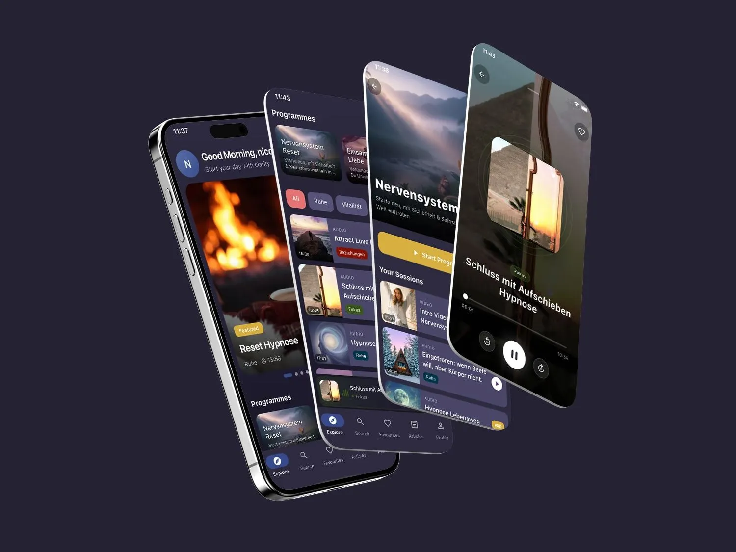 Illusio app screens on iPhone