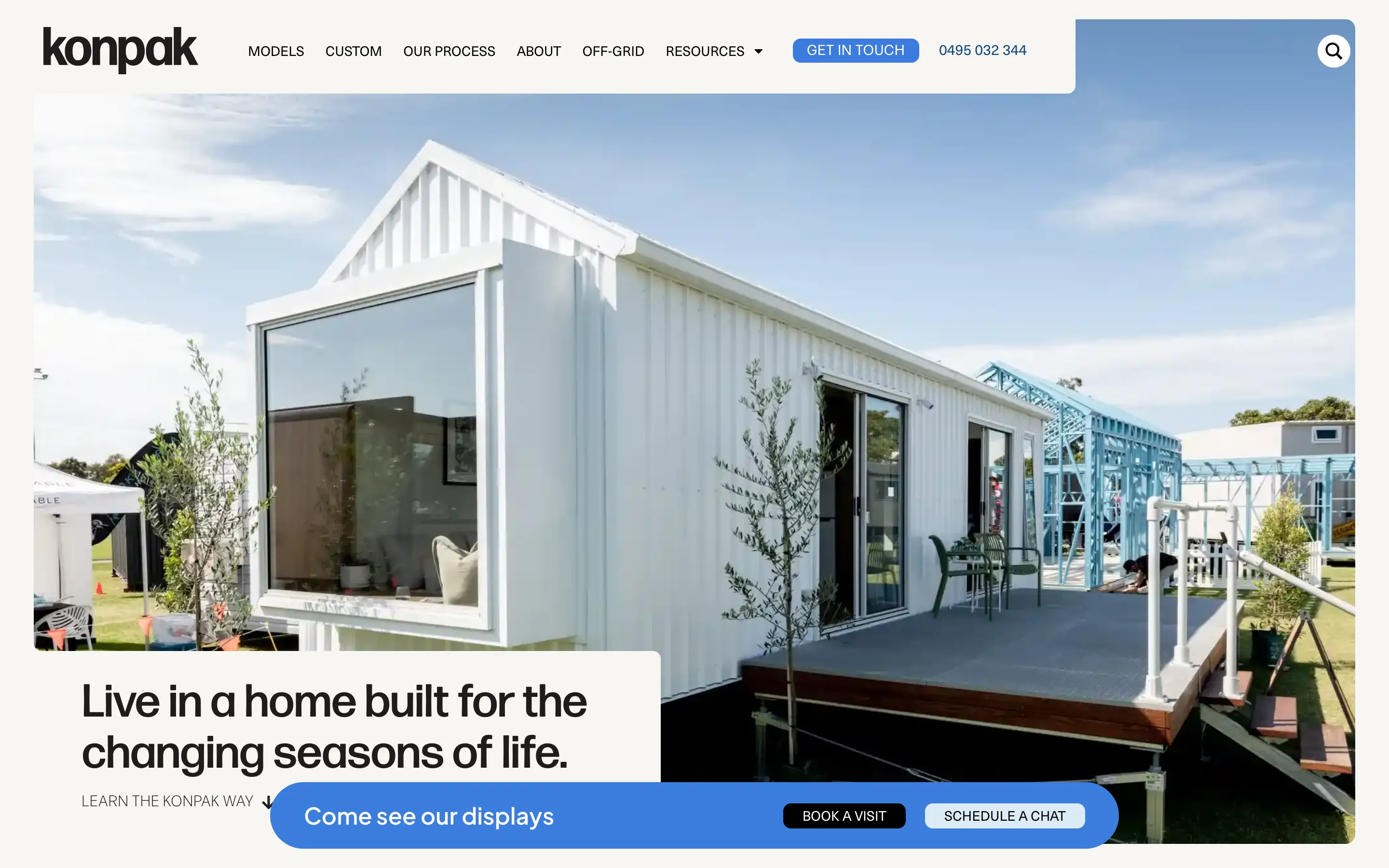 Konpak Tiny Homes homepage