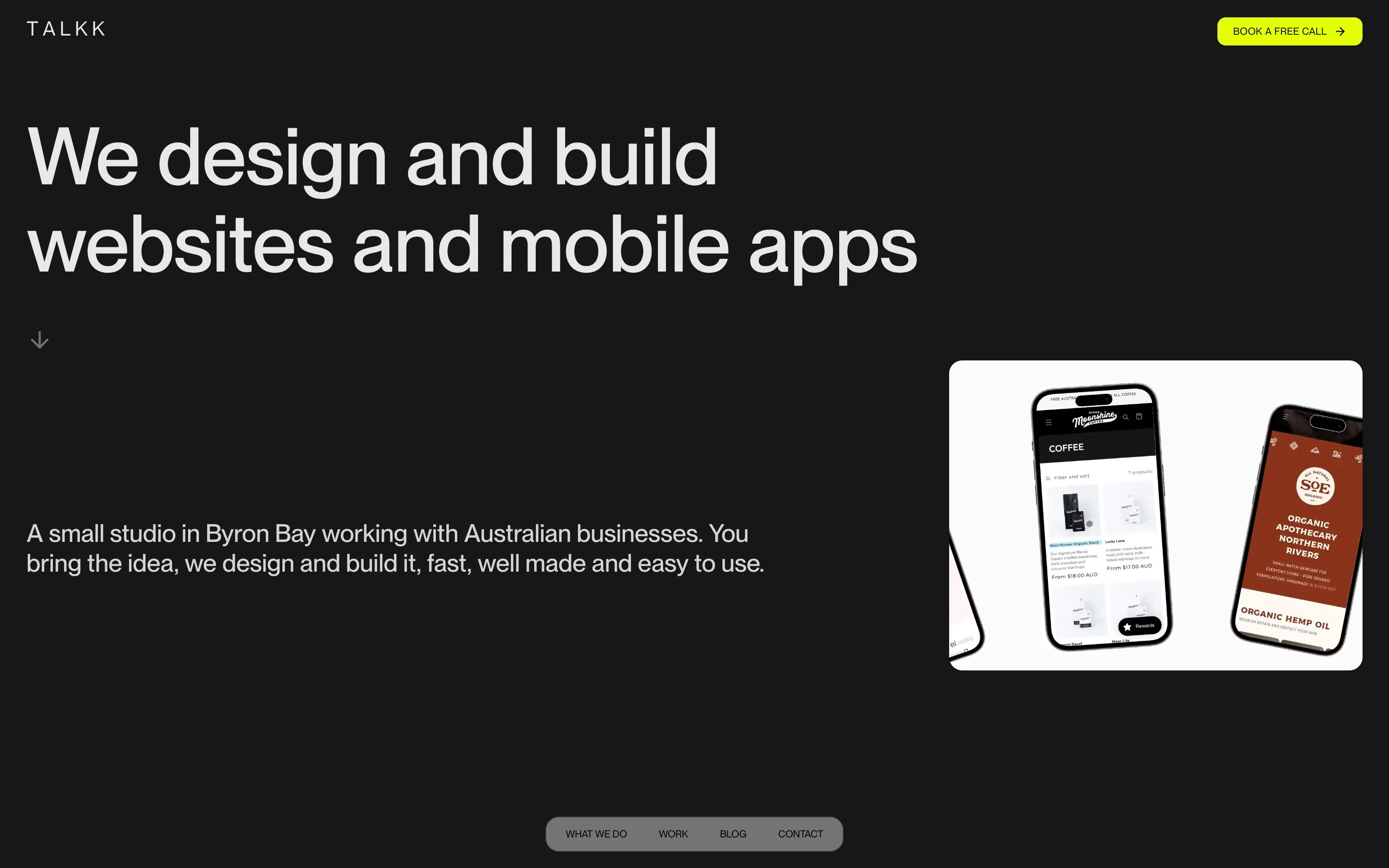 talkk.com.au homepage, rebuilt on Astro