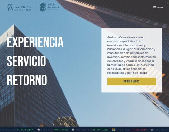 America Consultores custom made website